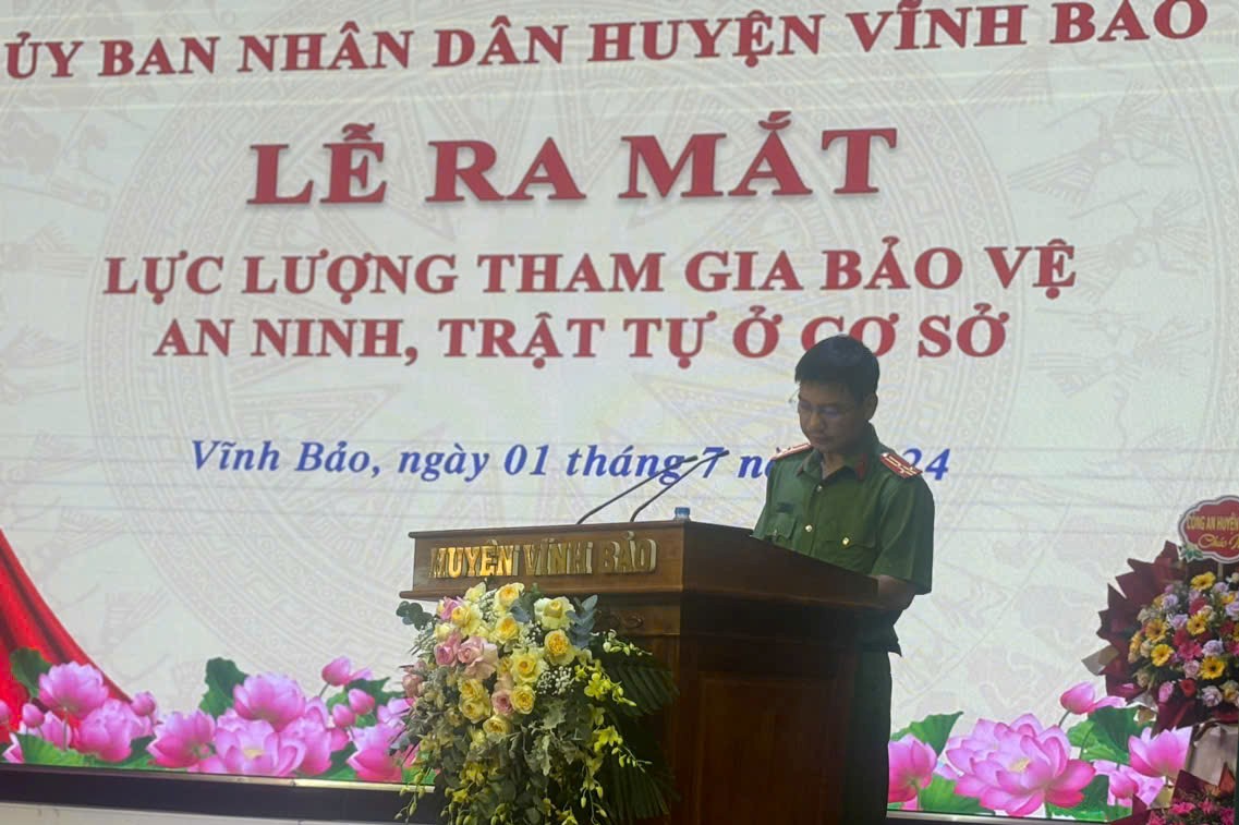 Huyện Vĩnh Bảo Tổ chức Lễ ra mắt Lực lượng tham gia bảo vệ an ninh trật tự ở cơ sở trên địa bàn